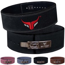 Weight Lifting Belt Gym Belt 10MM Thick 4" wide 100% Genuine Leather by Mytra