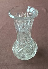 Antique Heavy Cut Glass Vase -