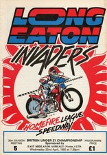 1992 British Under-21 Championship programme - Long Eaton