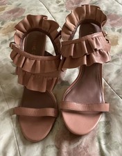 NEXT Pink Leather Frill  Shoes