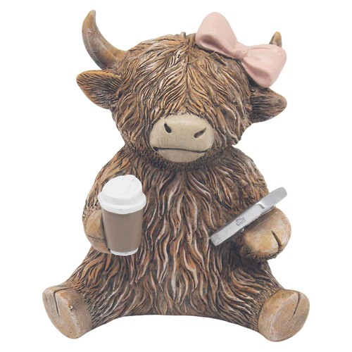 Highland cow coffeeholic girl - highland,