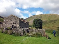 Photo 6x4 Cautley Beck barn Flagstones and slates have been removed from  c2010