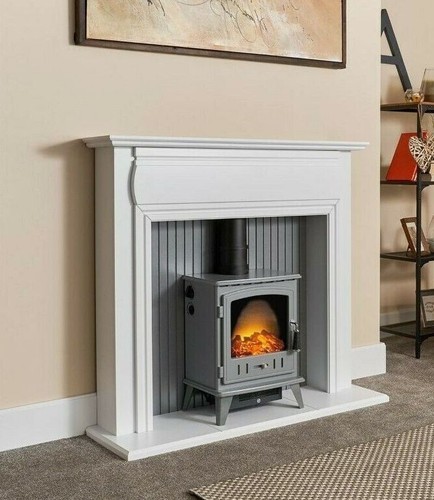 Electric stove fire - electric, white