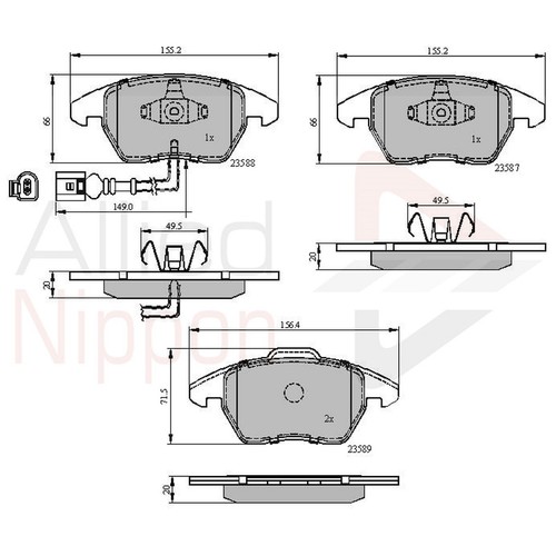 Brake pads set - for, audi