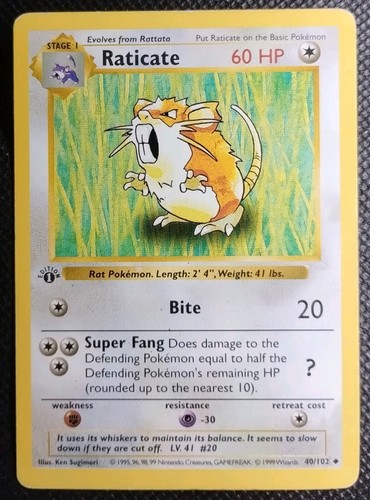 Pokemon card raticate 1st - pokemon,
