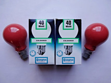 2x 40w Red B22 Bayonet BC Old Fashioned Type Proper Light Bulbs Tungsten Lamps