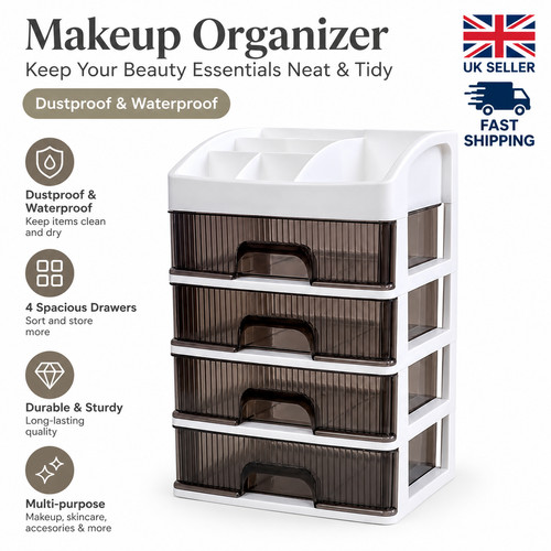Clear acrylic makeup organiser - acrylic,