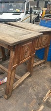 Vintage Antique Solid Oak Side