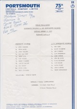 1973/4 Portsmouth v Bournemouth Public Trial Match 11/8/73 Single Sheet
