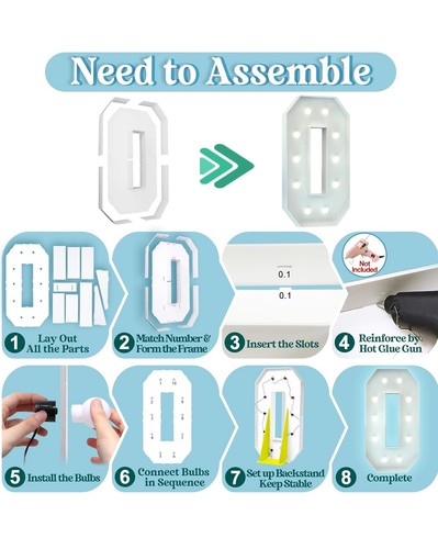 4ft large number light up - large,