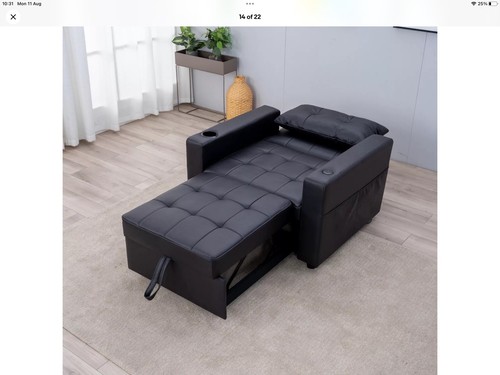 Linen faux leather sofa - leather,