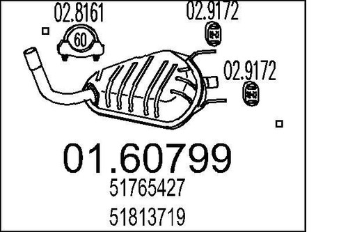 Mts 60799 muffler - muffler, exhaust