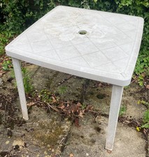 78cm x 78cm White Patio/Garden table *USED*