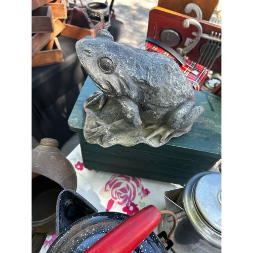 Vintage style cast stone frog - vintage,