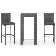 Garden Bar Set with Cushions Patio 3/5/7/9 Piece Multi Sizes Black/Grey vidaXL