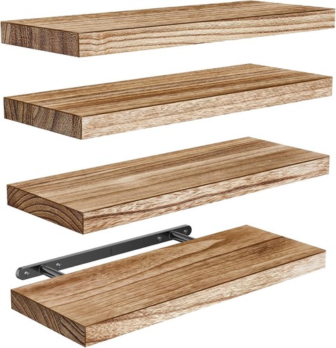 Wooden wall shelf set - wooden, of
