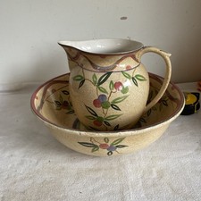 Vintage / Antique Lossless WareEarthenware Large Wash bowl & Jug