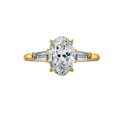 Gold diamond ring - diamond, for