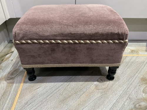 Vintage footstool beige dralon - footstool,