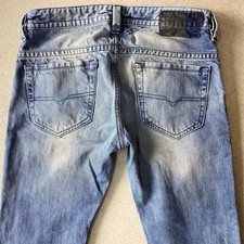 MEN'S DIESEL THAVAR SLIM SKINNY FADED GREY JEANS SIZE W29 L30 (454B)