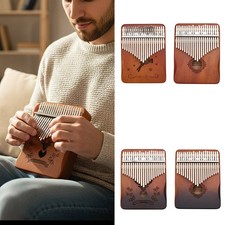 Kalimba 21 Key Finger Thumb Piano Wooden Small Instrument With Artistic Carvings