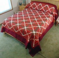 NEW! AMISH HANDMADE QUILT! ~ Pinwheel Trellis ~ 99 x 113