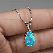 Dainty Blue Opal Teardrop