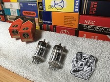 2 x NOS Rare DGetter TripleMica BlackPlate Mazda Matsuda 5751 ~ Top 12AX7 ECC83