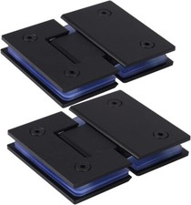 Frameless Shower Screen Hinges 180° Glass Shower Door Hinges Black for 8-12mm