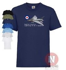 English electric lightning T-shirt cold war aircraft RAF jet fighter plane kids
