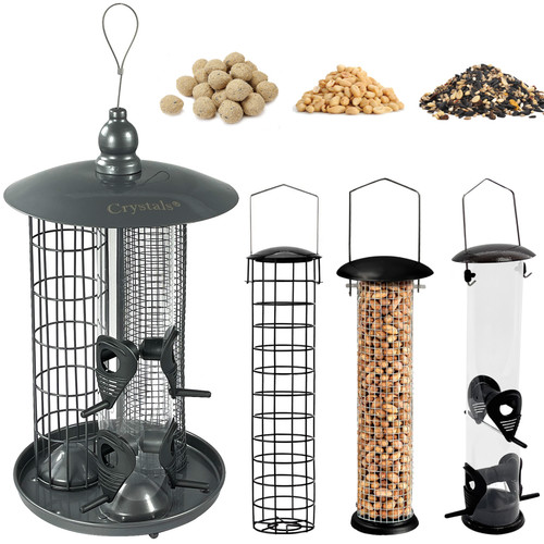 Metal bird nut seed feeder - metal,