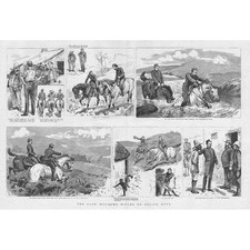 SOUTH AFRICA The Cape Mounted Rifles on Police Duty - Antique Print 1886