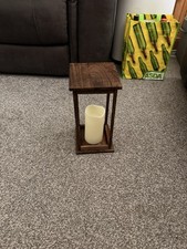 Wooden Lanterns Plus Flameless Candles X 8