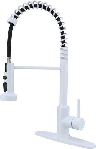 White kitchen faucet spring - kitchen, faucet,spring