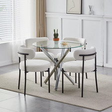 Round Glass Dining Table with