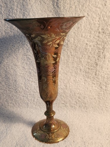 Stunning vintage etched brass - etched,