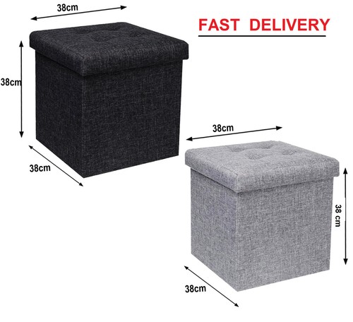 Black folding ottoman foot - folding,