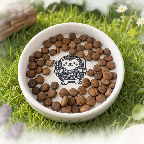 Ceramic hedgehog feeding - ceramic, bowl