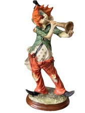 Vintage Hobo Clown Playing Horn by Pucci Italy Statuette Figurine Hand Painted