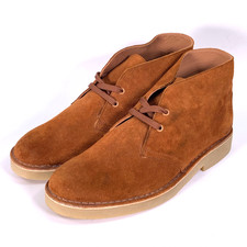 Clarks Originals Desert Boot 2 UK 8 Dark Tan Suede Leather 4 Hole Lace Up Boots