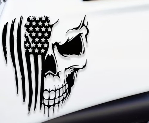 Usa skull head sticker - skull,