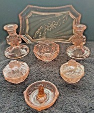 French Style Pink Glass Vanity