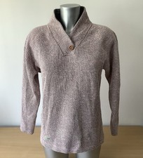 Gill Elements Sweater Women's Pink Pullover Knit V Neck Fleece Lined Size 14