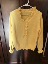 Yellow Ruffle Sweater With
