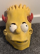Rare BART Simpson Latex Devil Mask-Matt Groening 2002 fox Fancy Dress / One Size