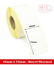 20,000 Plain Direct Thermal Labels for Avery Berkel M Series. 49mm x 75mm. 