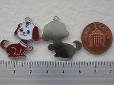 4 x Tibetan RED DOG charms -