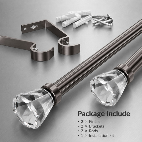 Extendable metal curtain pole - metal,