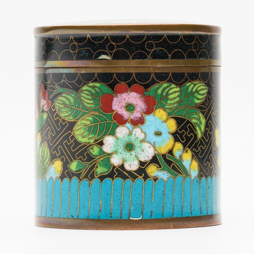 Chinese cloisonne tea caddy - cloisonne,
