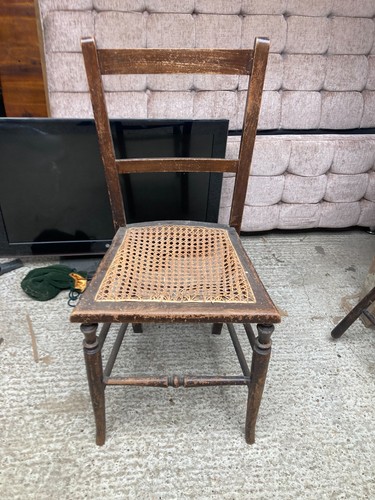Wooden chair wicker seat - wooden,